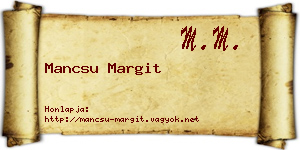 Mancsu Margit névjegykártya